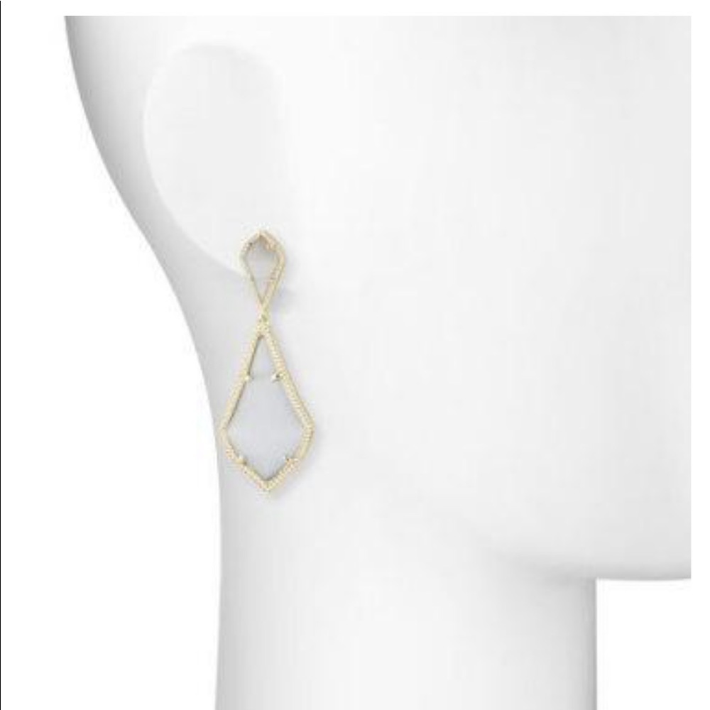 Kendra Scott Slate Gold Alexa Drop Earrings - Picture 6 of 7